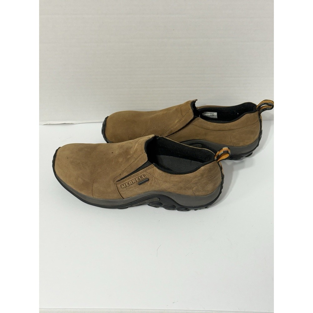 Merrell Jungle Moc Brown Leather Slip On Loafers Shoes Mens Size 12w J63839W